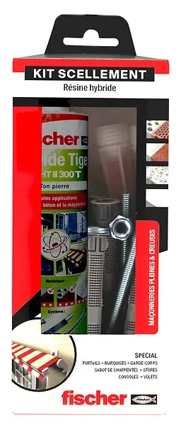 Super Prix fischer - Kit de scellement FIS HT II avec tiges filetées et tamis