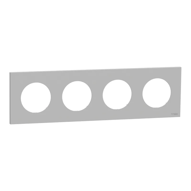 Must-Have Plaque de finition 4 postes Odace 2025 gris galet - SCHNEIDER ELECTRIC