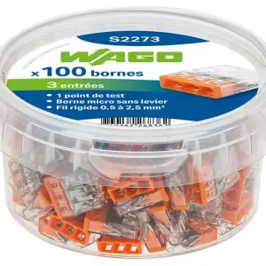 Offre Limitée WAGO Pot de 100 mini bornes de connexion automatique 3 fils S2273