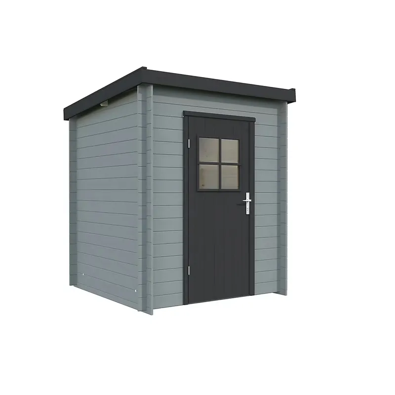 Certifié Abri de jardin en bois peint gris Zoé 1 - ép.19 mm - 3,2 m² hors-tout - Livraison à domicile incluse - WHITE WOOD