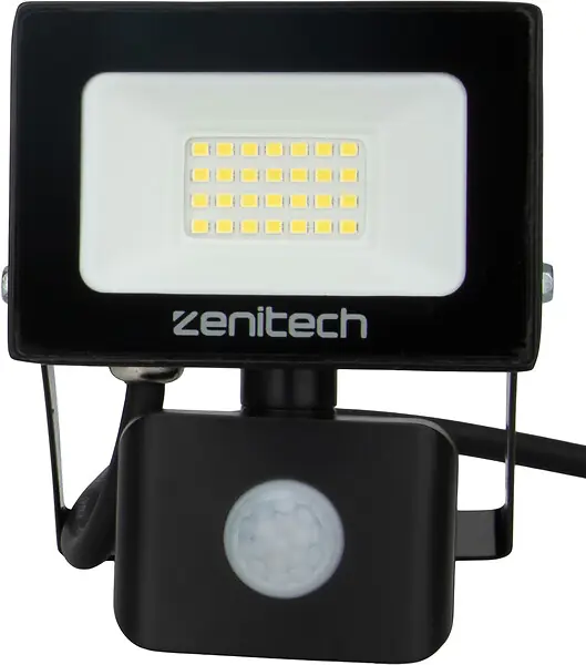 Acheter En Ligne Projecteur LED extérieur 20W IP44 Noir détecteur mouvement ZENITECH