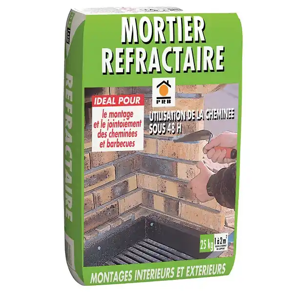 Mortier réfractaire - jointoiement briques - 25kg PRB Promotion Saisonnière