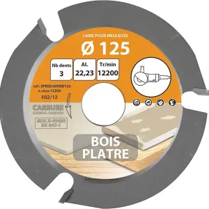 Lame carbure multifonction 115mm - 3 dents - Alésage 22,23 LEMAN Top Vente