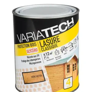 Lasure extérieure bois - Chêne moyen - 1L VARIATECH Vente Directe