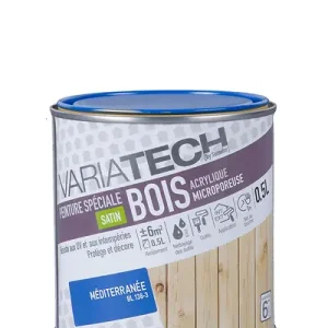 Peinture spéciale bois acrylique Satin Méditerranée 0.5L VARIATECH Achat Immédiat