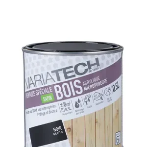 Peinture spéciale bois acrylique - Satin Noir - 0,5L VARIATECH Achetez Aujourd'hui