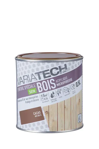Affaire À Saisir Peinture bois acrylique satinée - Cacao - 0.5L VARIATECH