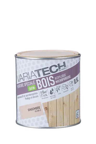 Jusqu'à Épuisement Des Stocks Peinture spéciale bois acrylique satin Gingembre 0.5L VARIATECH