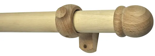 Kit tringle à rideau bois brut - Ogive - L.200cmxDiam.28mm MOBOIS Marque