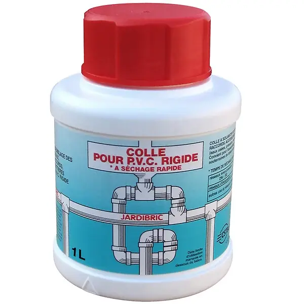 Pot de colle PVC 1L - Pinceau intégré JARDIBRIC Super Prix