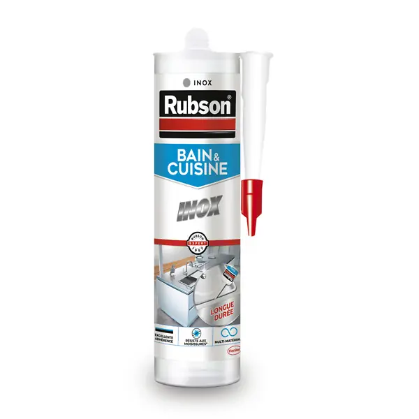 Mastic joint silicone Inox - 280ml - Bain et Cuisine RUBSON Dernier Modèle