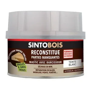 Vente Directe Mastic à bois avec durcisseur - Blanc - 190g SINTO