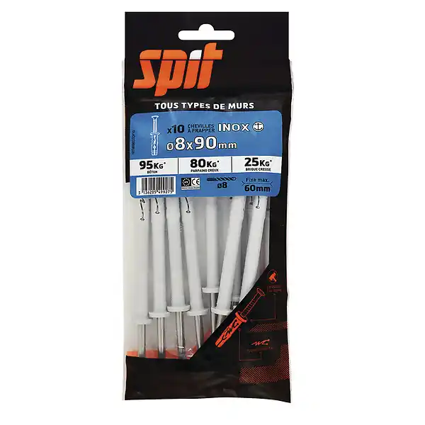 Prix Bas Sachet de 10 HitM Inox D8x90mm Inox RED HEAD