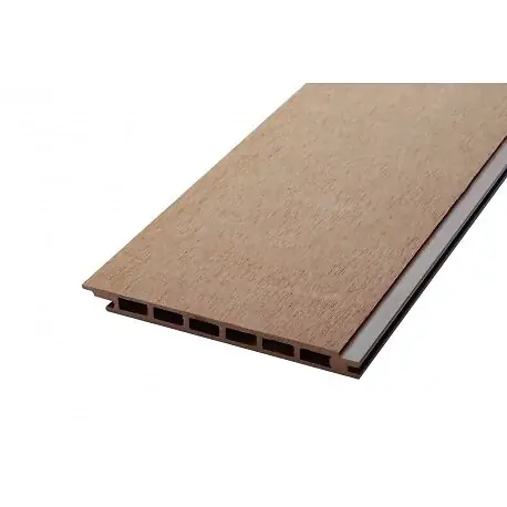 Solde Lame de bardage bois composite alvéolaire - Beige clair, E 1.5cm, l 17.1 cm, L 270 cm, Surface couverte en m² - 0.461 MCCOVER