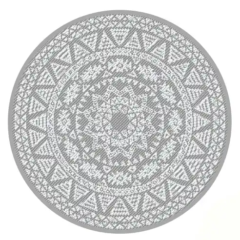 Expédition Rapide Tapis rond 150 cm Djerba gris JARDILINE