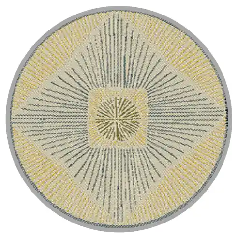 Tapis rond 150 cm Cali vert JARDILINE Populaire