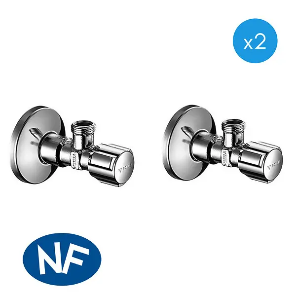 Petit Prix Comfort Lot de 2 robinets d‘équerre avec fonction de régulation, Classe de débit A (052120699-PRO2) SCHELL