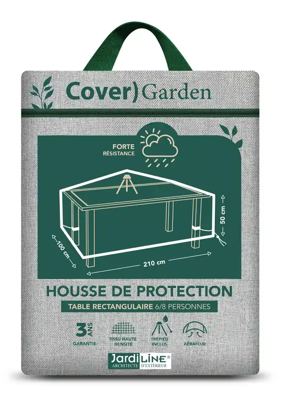 Super Prix Housse pour table rectangulaire 6/8 personnes 210 x 100 x 50 cm JARDILINE