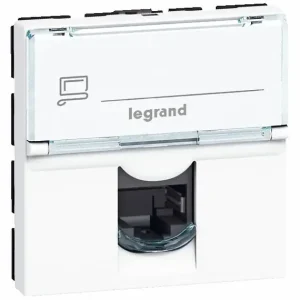 Authentique Prise RJ45 catégorie 6 FTP Mosaic 2 modules - Blanc LEGRAND