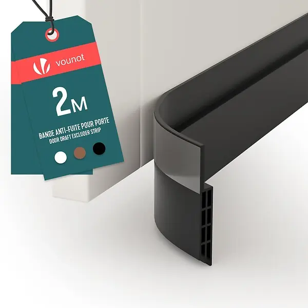Affaire À Saisir Bas de porte isolant coupe froid 200 cm noir VOUNOT