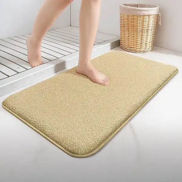 Tapis de Bain Antidérapant microfibre 40x60cm beige VOUNOT Dernier Modèle