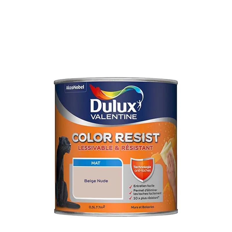 Peinture Color Resist murs et boiseries Beige nude mat 0,5 l - DULUX VALENTINE Promotion Saisonnière