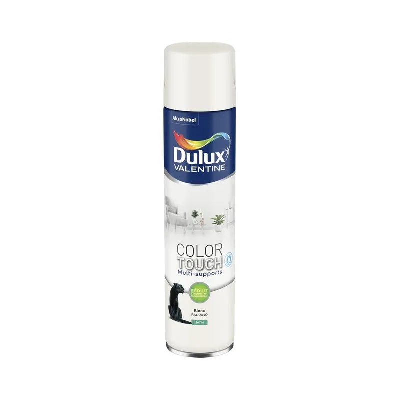 Bombe de peinture Color Touch Blanc satin 600 ml - DULUX VALENTINE Achetez Aujourd'hui