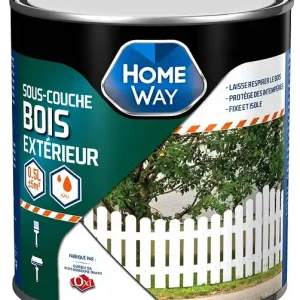Sous-couche bois extérieure - Blanche - 0,5L HOMEWAY Produit De Marque