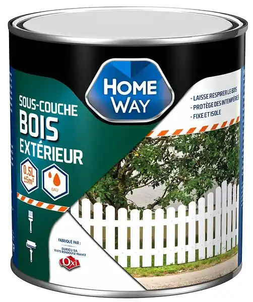 Sous-couche bois extérieure - Blanche - 0,5L HOMEWAY Produit De Marque