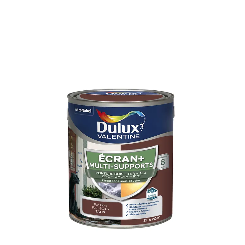 Peinture Ecran+ Multi-supports Satin Ton Bois 2 L DULUX VALENTINE Meilleur Choix