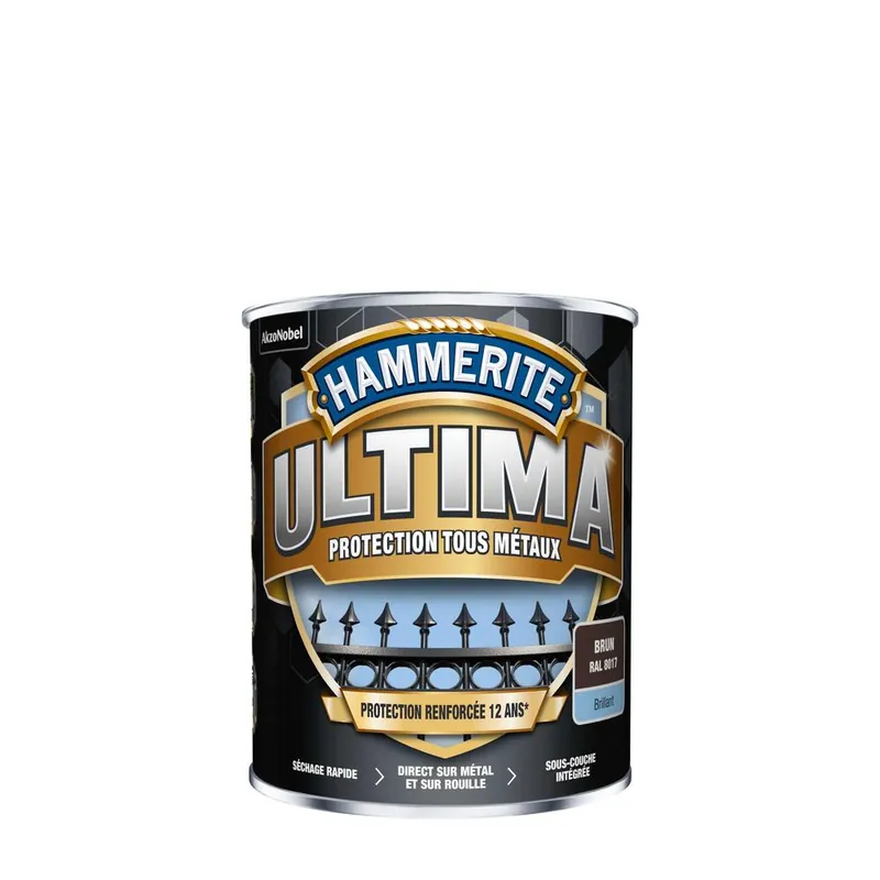 Prix Bas Peinture fer extérieur ultima Brun brillant 0,75L - HAMMERITE