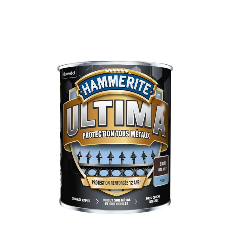 Peinture fer extérieur ultima Brun brillant 2,5L - HAMMERITE Nouvelle Collection