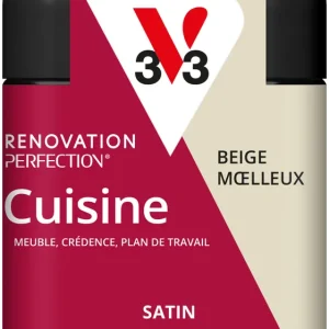 Peinture de rénovation pour cuisine beige moelleux finition satinée 75 ml - V33 Certifié