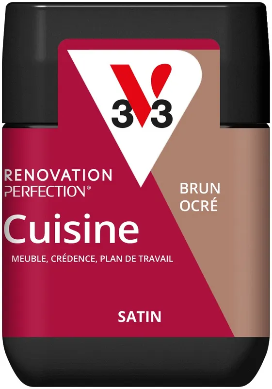Dernière Chance Peinture de rénovation pour cuisine brun ocré finition satinée 75 ml - V33