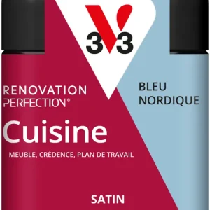Peinture de rénovation pour cuisine bleu nord finition satinée 75 ml - V33 Vente Flash