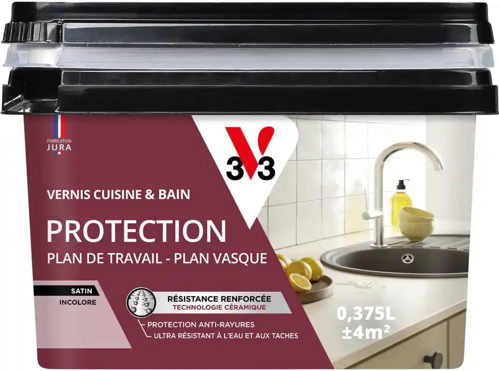 Meilleur Prix Vernis de protection pour cuisine et bain incolore finition satinée 375 ml - V33