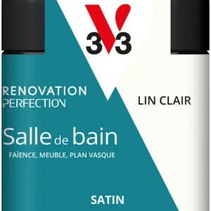 Super Prix Peinture de rénovation pour salle de bain lin clair finition satinée 75 ml -V33