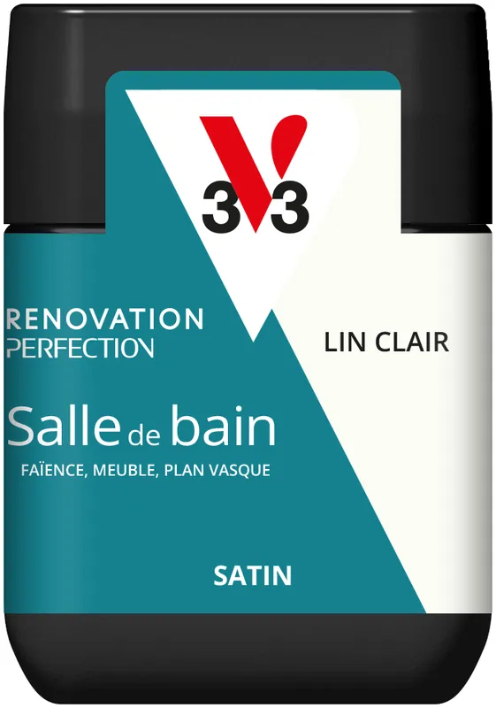 Super Prix Peinture de rénovation pour salle de bain lin clair finition satinée 75 ml -V33
