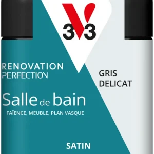 Peinture de rénovation pour salle de bain gris délicat finition satinée 75 ml - V33 Commande En Gros