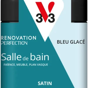 Peinture de rénovation pour salle de bain bleu glacé finition satinée 75 ml - V33 Promotion Saisonnière