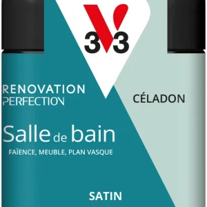 Authentique Peinture de rénovation pour salle de bain céladon finition satinée 75 ml - V33