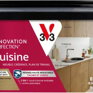 Peinture de rénovation pour cuisine effet bois chêne moyen 0,75L - V33 Achat Immédiat