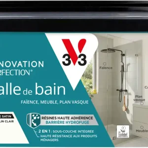 Petit Prix Peinture de rénovation pour salle de bain lin clair finition satinée 2L - V33