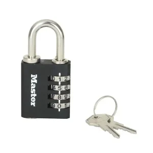 Cadenas combinaison avec clé de secours 40mm - corps en zinc MASTER LOCK Quantité Limitée