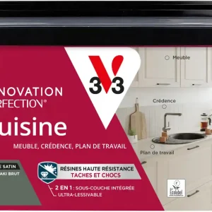 Meilleur Prix Peinture de rénovation pour cuisine kaki brut finition satinée 2L - V33