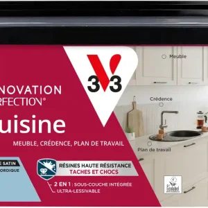 Peinture de rénovation pour cuisine bleu nord finition satinée 2L - V33 Acheter Direct