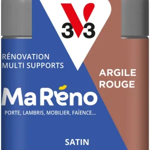 Nouvel Arrivage Peinture de rénovation multi-supports MaRéno argile rouge finition satinée 75 ml - V33