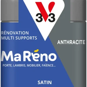 Prix Bas Peinture de rénovation multi-supports MaRéno anthracite finition satinée 75 ml - V33