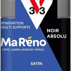 Populaire Peinture de rénovation multi-supports MaRéno noir absolu finition satinée 75 ml - V33