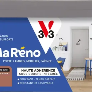 Peinture de rénovation multi-supports MaRéno argile rouge finition satinée 2L - V33 Prix Réduit
